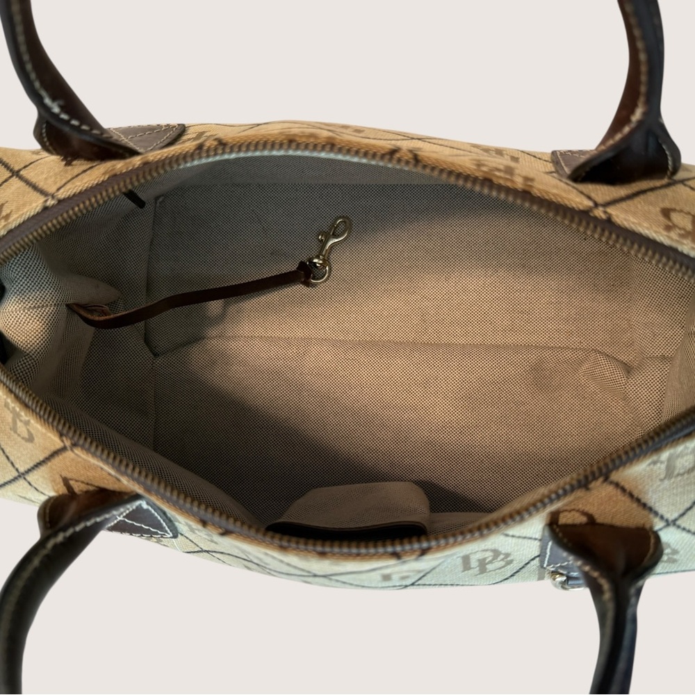 Dooney & Bourke Signature Canvas Small Duffle Limited Edition Leather/Canvas - Picture 7 of 16